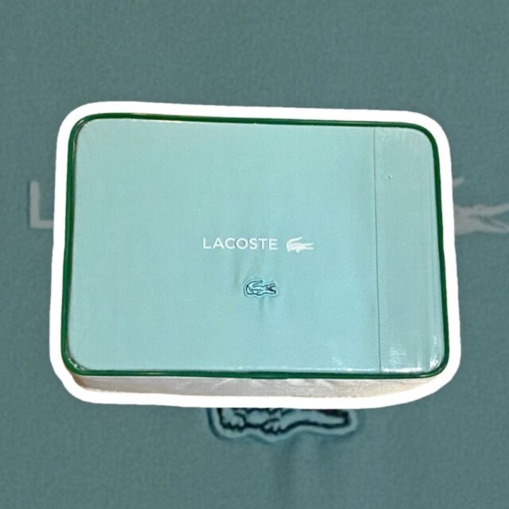 New LACOSTE SIGNATURE Sheet Set 100% Cotton Brushed Twill STRATOSPHERE Twin